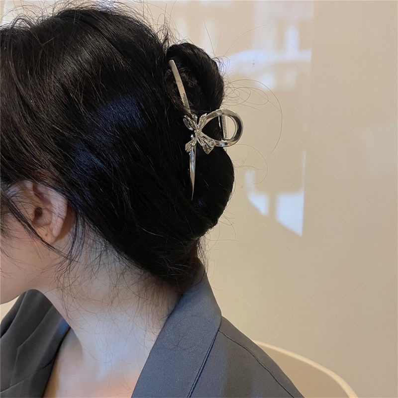 Kẹp Nơ Bằng Kim Loại Màu Bạc Lớn 2023