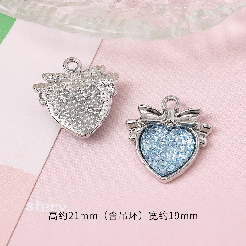 1 Mặt Vòng cổ Hình Nơ Trái Tim Bằng Hợp Kim DIY