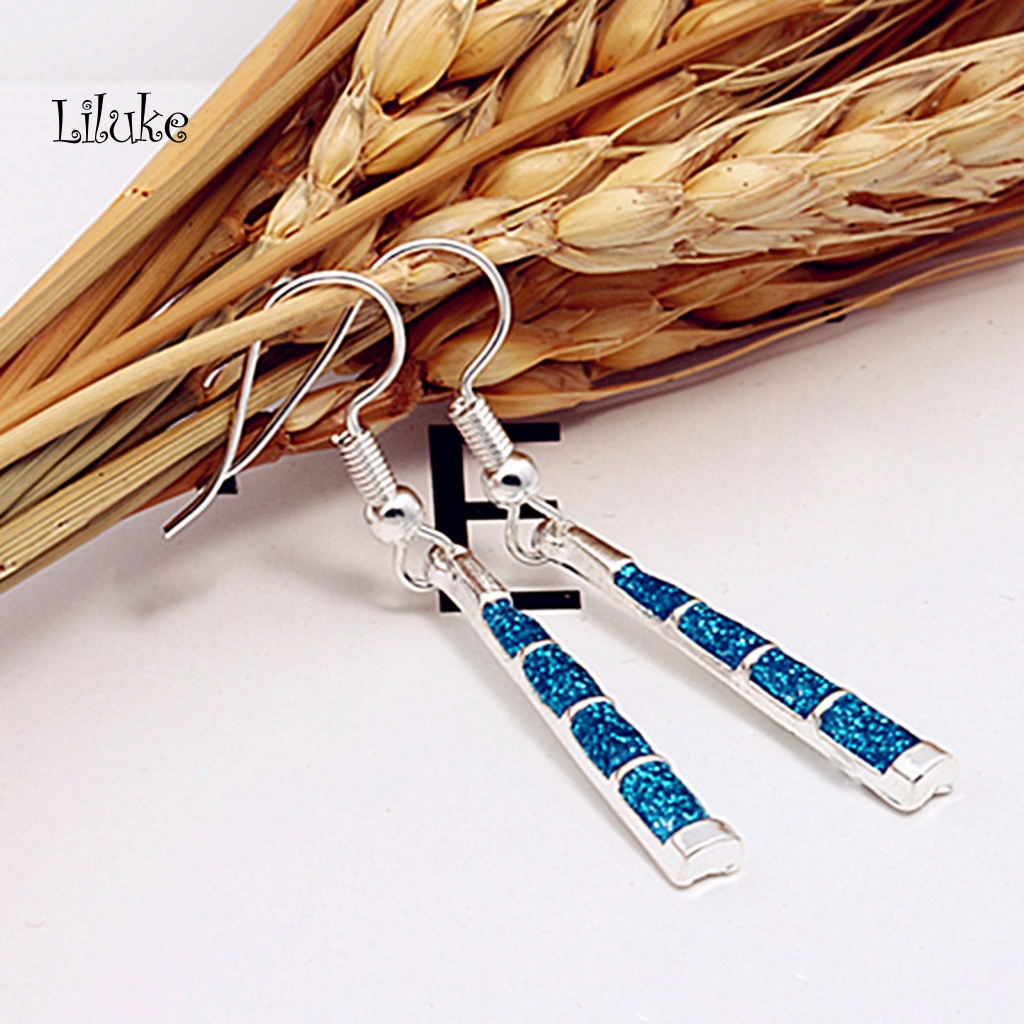 1 Đôi Bông Tai Hình Thang Đính Đá Thời Trang Nữ Tính