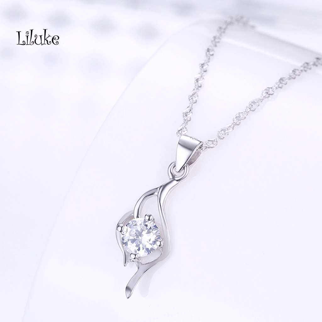 Vòng cổ Mạ Bạc Đính Đá Lấp Lánh Thời Trang Cho Nữ