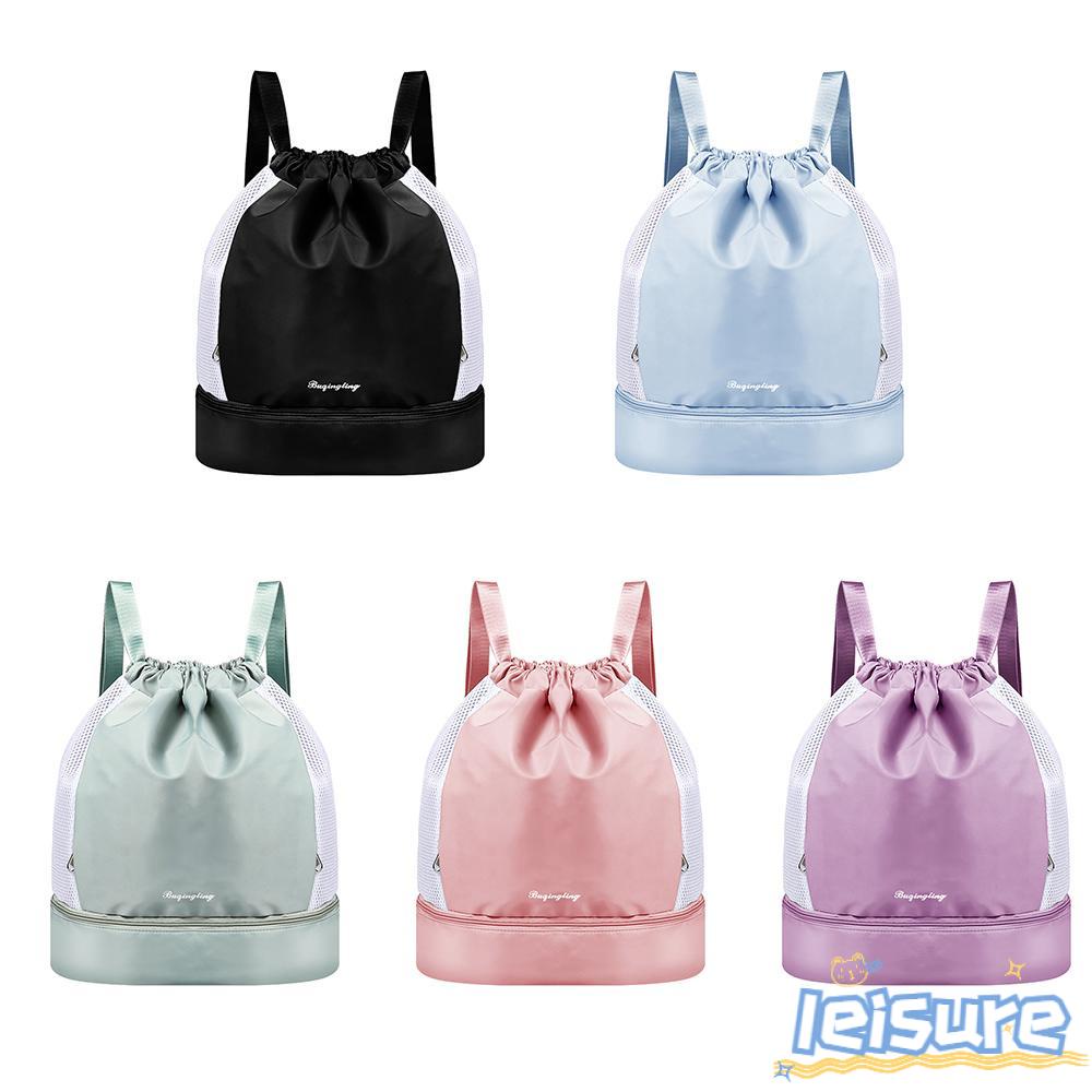 Ba Lô Thể Thao Màu Đen Chống Thấm Nước Có Chia Ngăn Khô Ướt Tiện Dụng