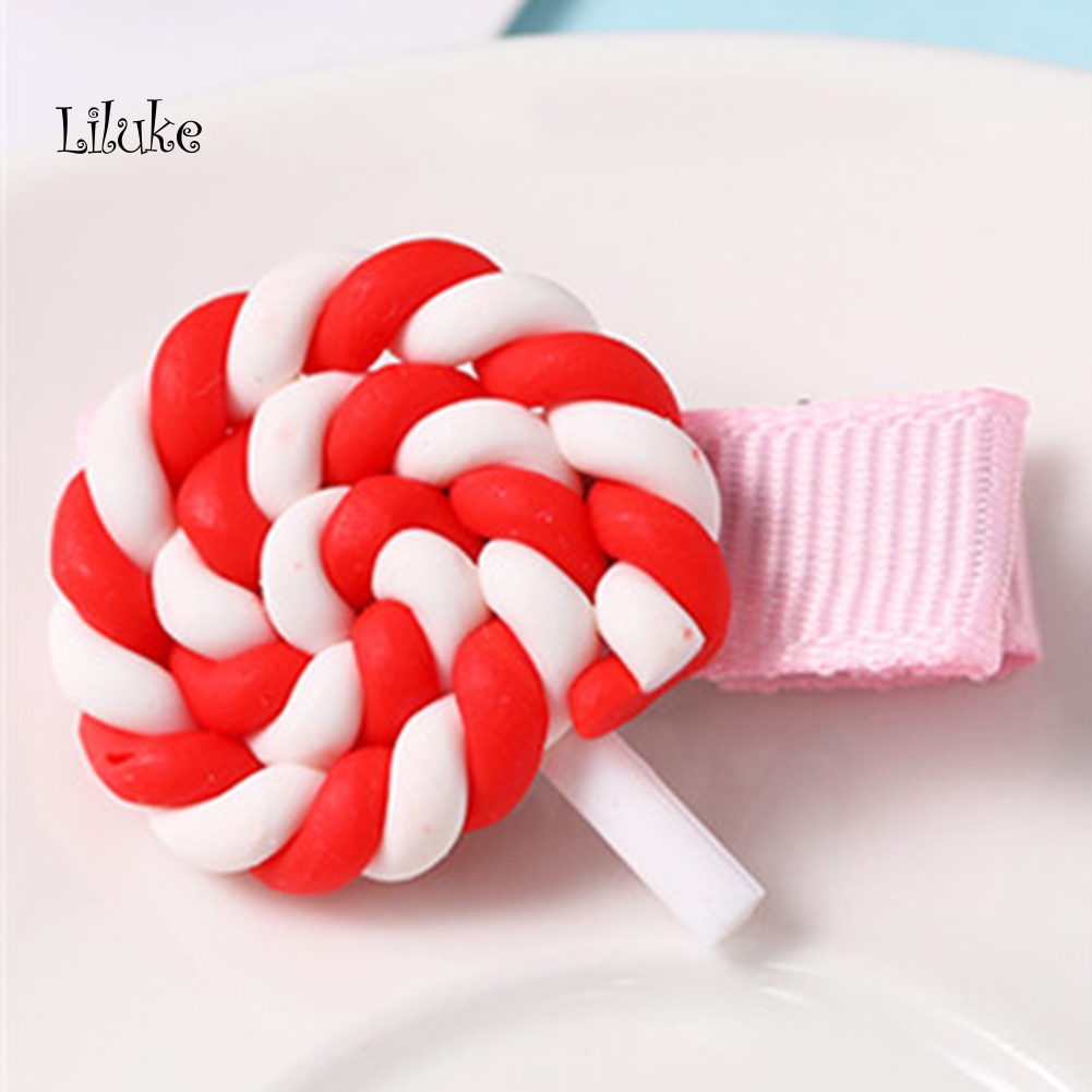 Kẹp Tóc Màu Trơn Trang Trí Hình Kẹo Mút Và Đám Mây Dễ Thương Cho Nữ