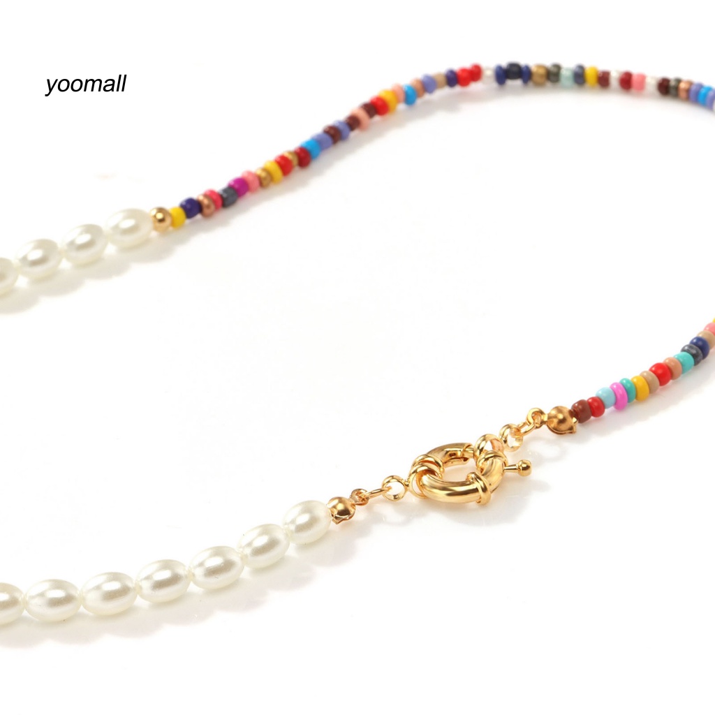 Vòng cổ Hạt Ngọc Trai Nhân Tạo Nhiều Màu Phong Cách Bohemian Cho Nữ