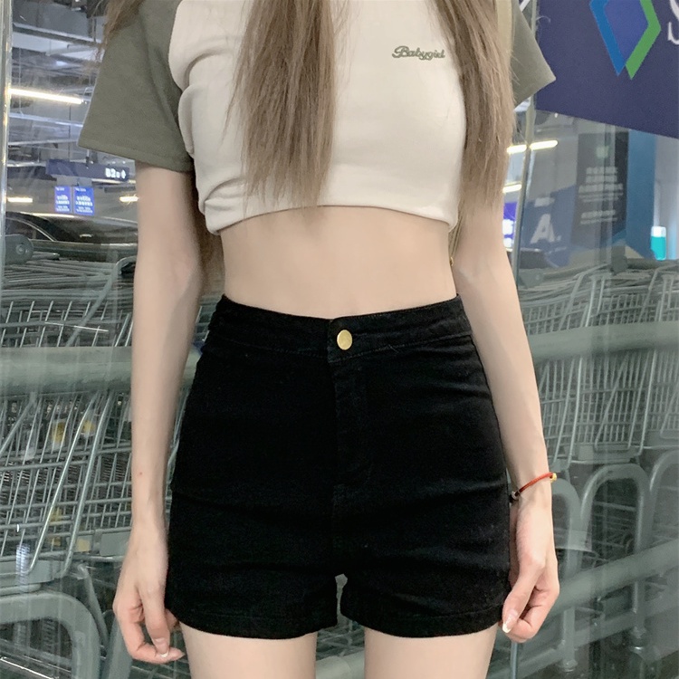 Quần Short Denim Lưng Cao Dáng Chữ A Thời Trang Mùa Hè Quyến Rũ Cho Nữ
