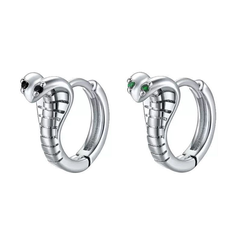 Bông Tai Mạ Bạc 925 Hình Rắn Phong Cách Hip Hop Âu Mỹ Thời Trang Cho Nam Và Nữ