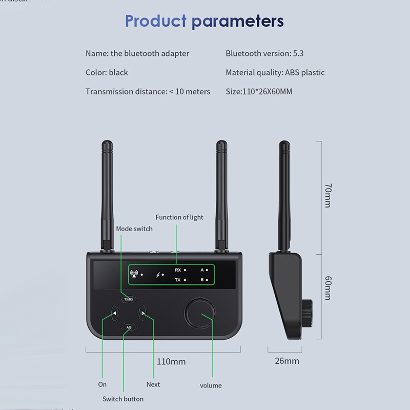Bộ Thu Phát Bluetooth BT5.3 3.5mm Aux RCA Cho TV / Xe Hơi