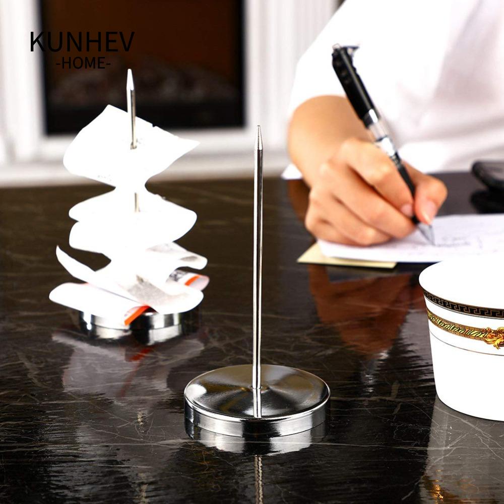 KUNHEV Thanh Thẳng Bằng Thép Không Gỉ Giữ Giấy Ghi Chú Bill Receipt