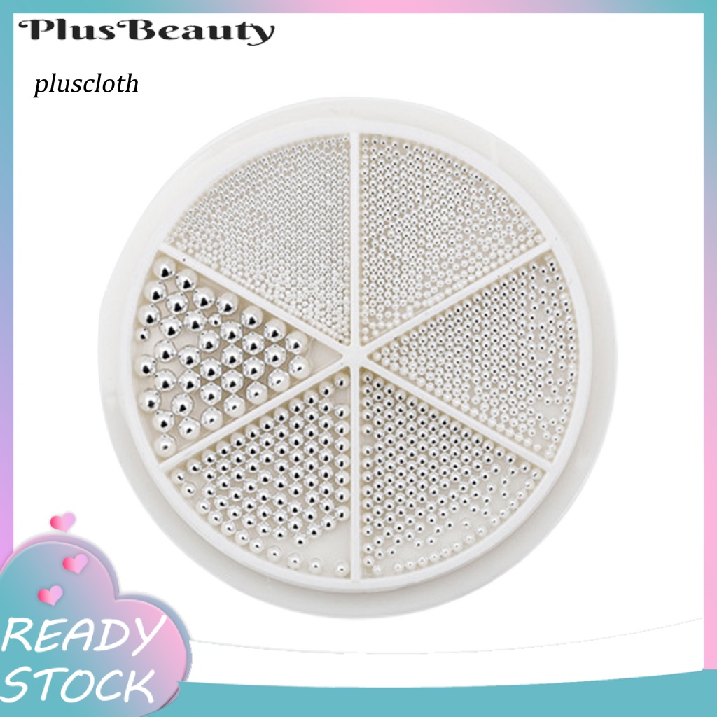 1 Hộp Hạt Tròn 3D Nhiều Kích Cỡ Trang Trí Móng Tay 0.8-3mm