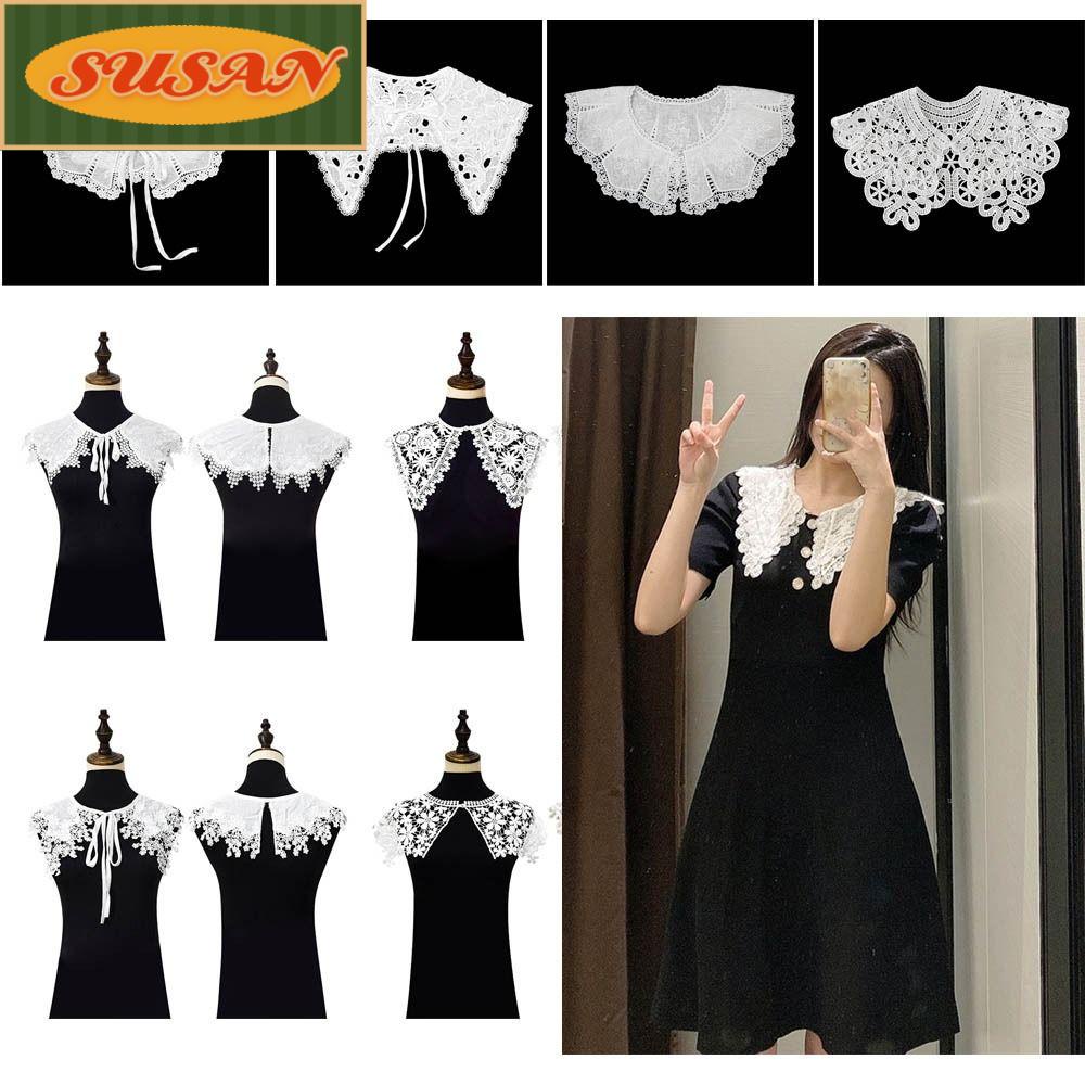 Cổ Áo Giả Thêu Hoa Đa Năng Có Thể Tháo Rời Cho Nữ