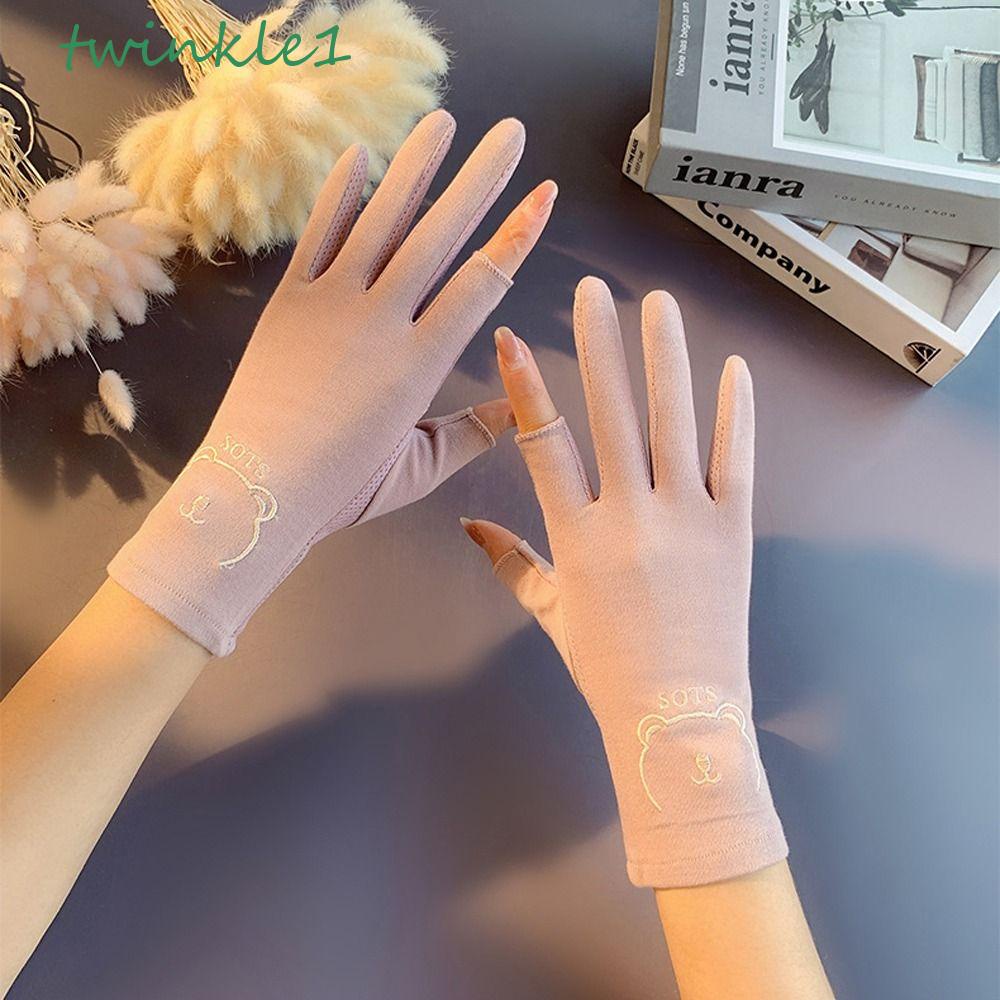 Găng Tay Lái Xe Năm Ngón Chống Nắng Thoáng Khí Cho Nữ
