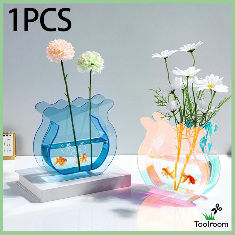 Lọ Hoa Bằng Acrylic Trong Suốt Thiết Kế Tối Giản Dùng Trang Trí