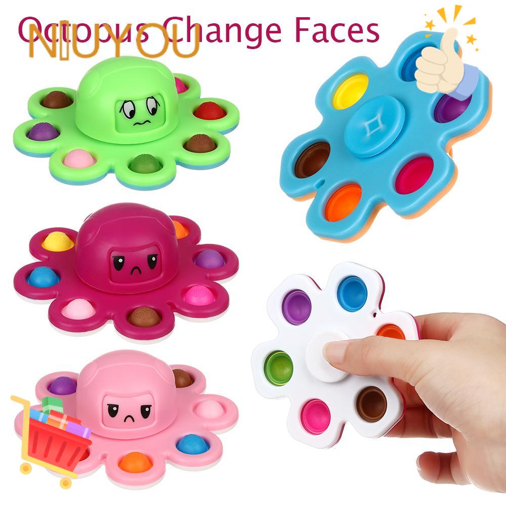 NIUYOU Niuyou Đồ Chơi Cảm Biến Bong Bóng Ngón Tay Silicone Đơn Giản Thay Đổi Khuôn Mặt Bạch Tuộc