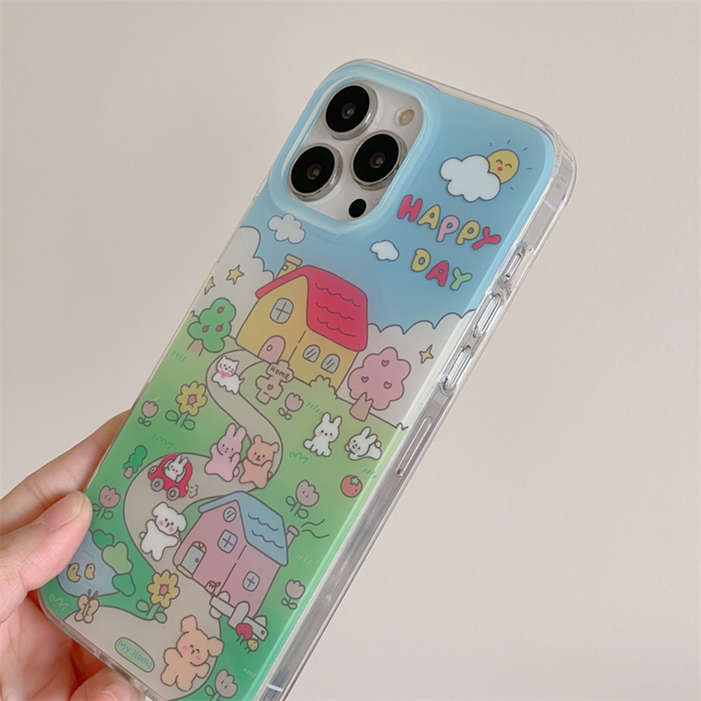 Ốp Điện Thoại TPU Mềm Chống Rơi Chống Dấu Vân Tay In Hình Thỏ / Gấu Dễ Thương Cho IPhone 11 12 13 14 Pro Max