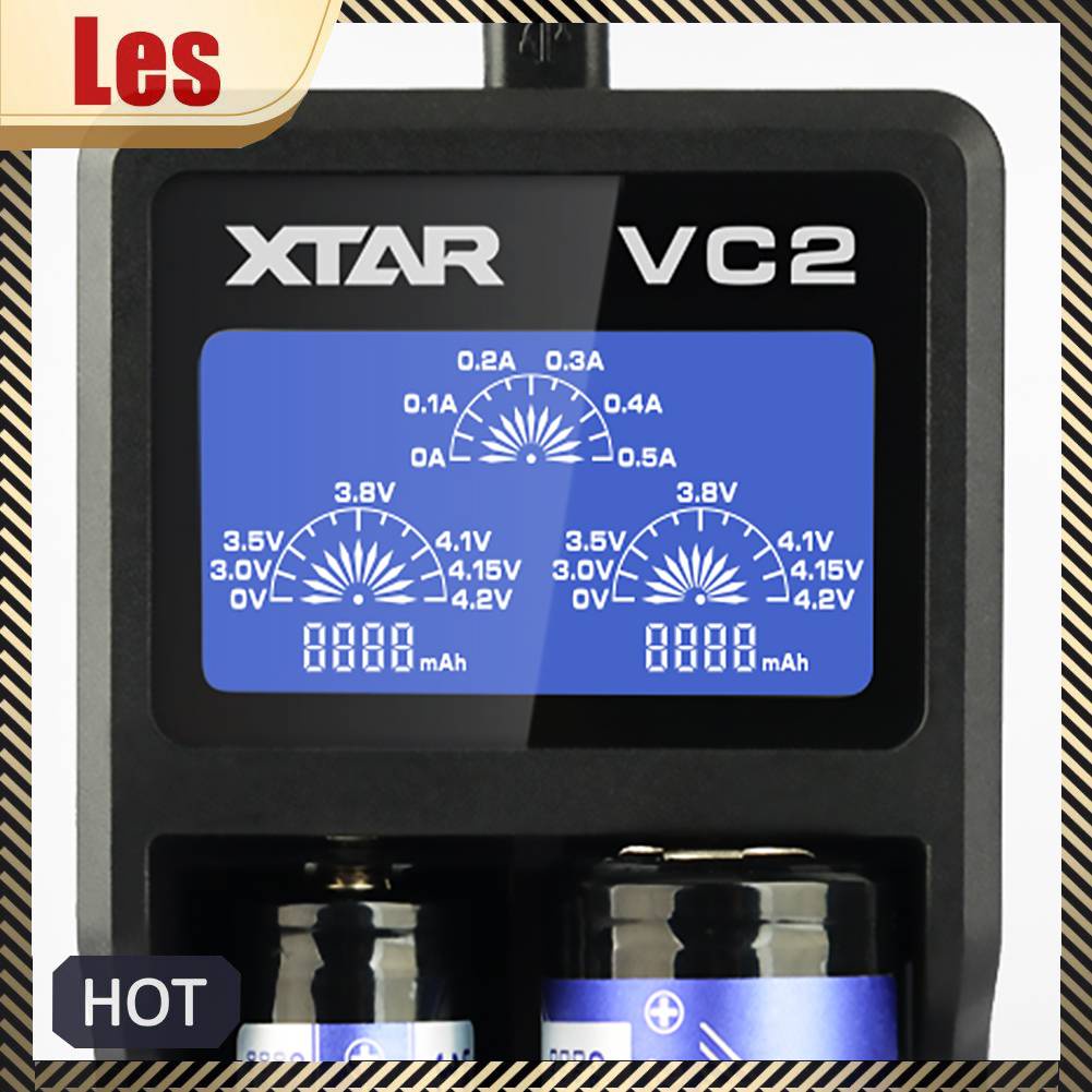 Hộp Sạc Pin Lithium Nickel-hydrogen 2 Ngăn Thông Minh XTAR VC2 Có Màn Hình LCD