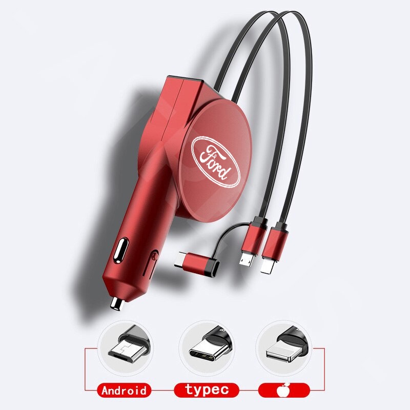 Bộ Sạc Nhanh USB 3 Trong 1 Có Đèn LED Kỹ Thuật Số Cho Ford Ranger Raptor T6 T7 WL Everest Focus Escape Mustang Ecosport