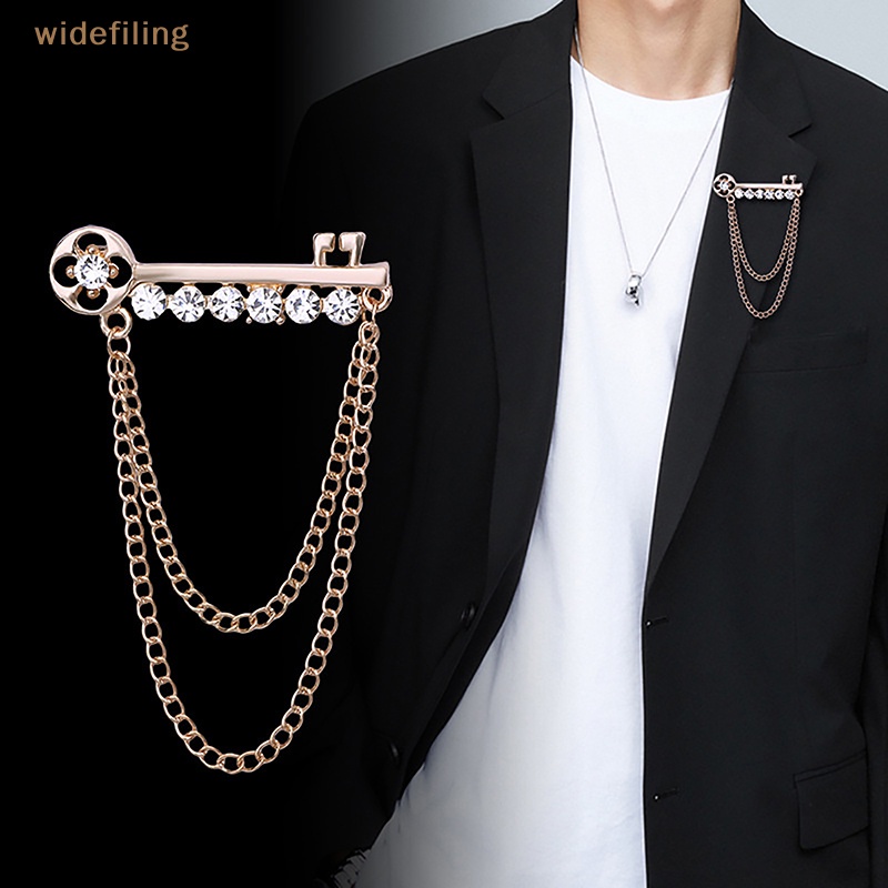 Trâm Cài Áo Kim Loại Phối Tua Rua Đính Đá Thời Trang Hàn Quốc Cho Nam