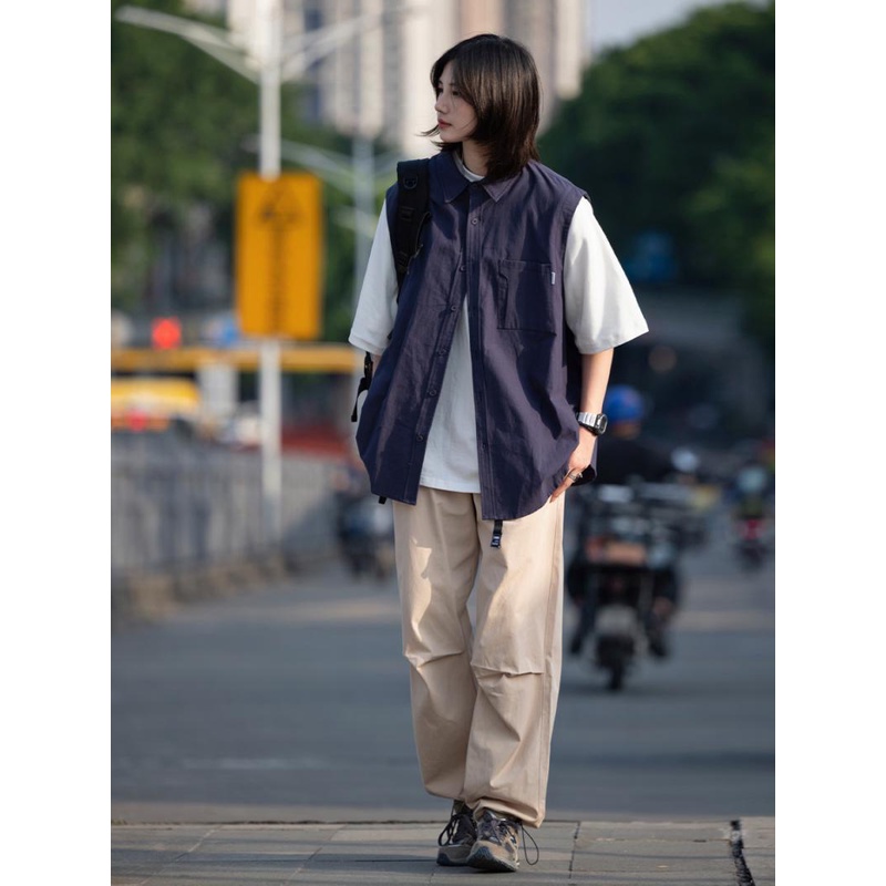 Áo Thun Tay Ngắn Giả Hai Lớp Mẫu Mới 2023 Phong Cách Nhật Bản Thời Trang Mùa Hè Cho Nam