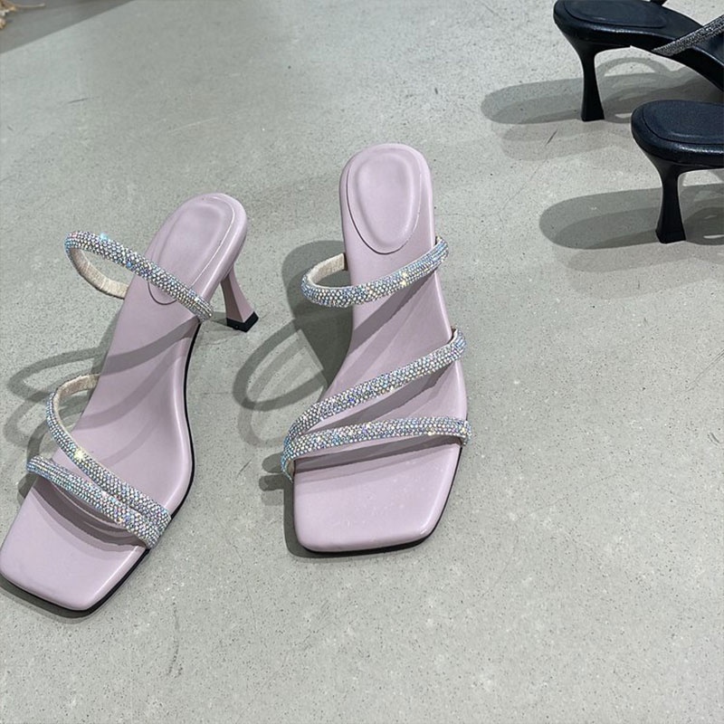 Xăng đan Cao Gót Đính Đá Thời Trang Dành Cho Nữ