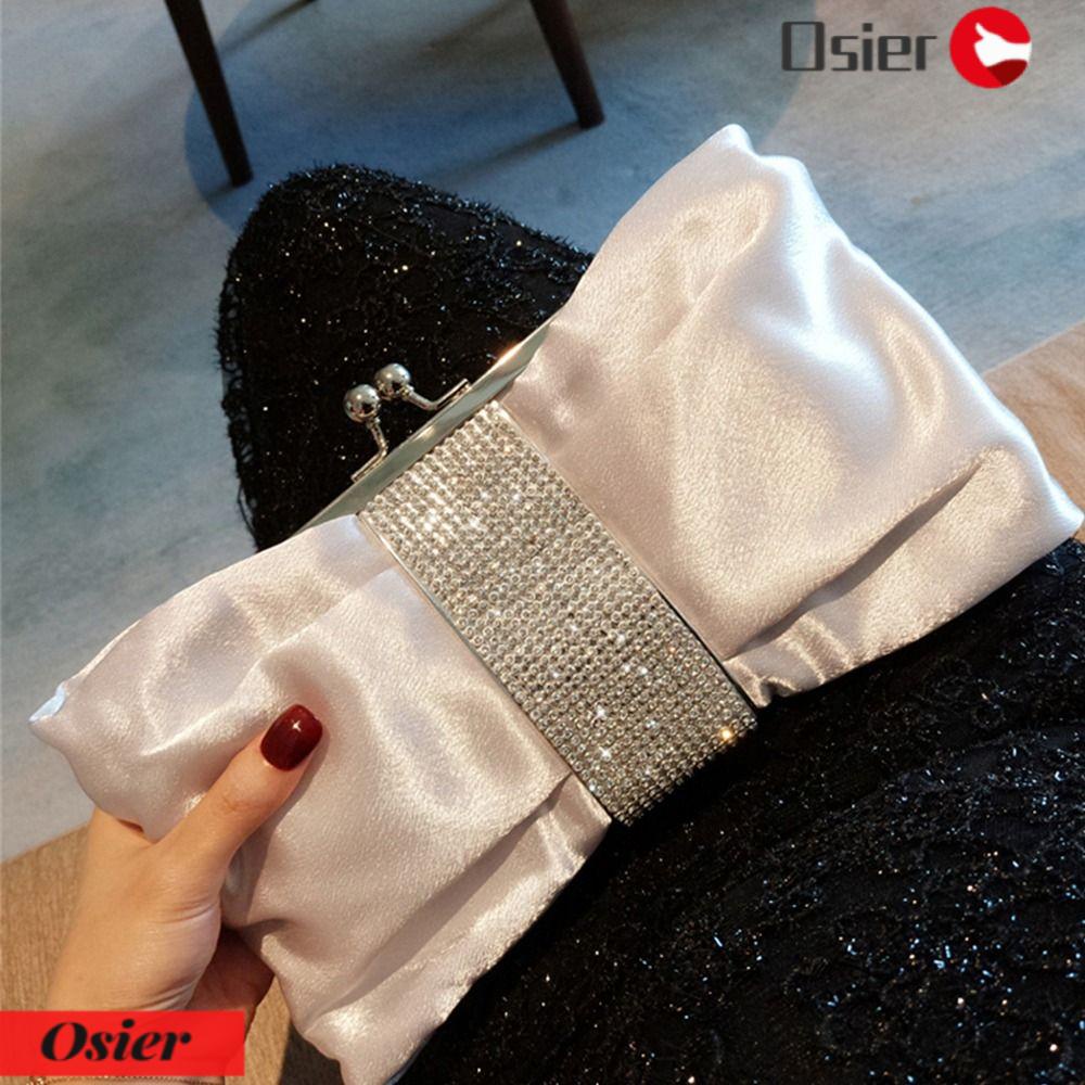 OSIER1 Ví Cầm Tay Đính Đá Phối Nơ Sang Trọng