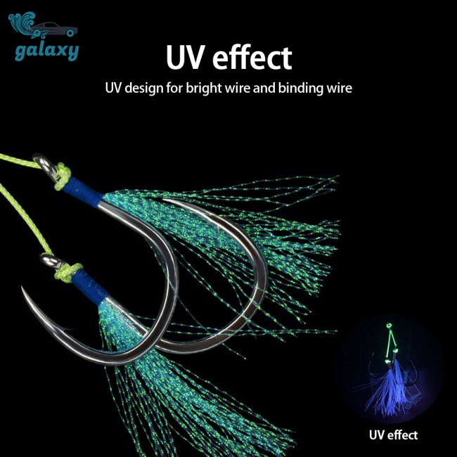 Galaxy Set 2 Lưỡi Câu Đính Lông Vũ Nhiều Màu Sắc