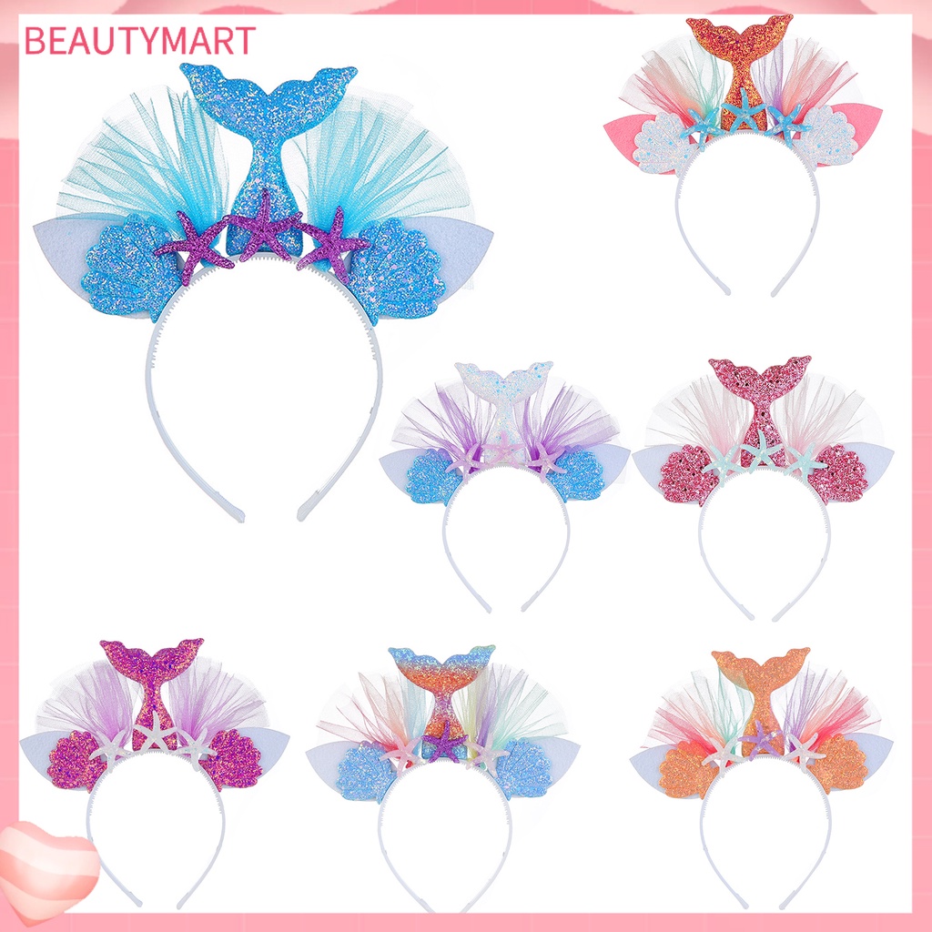 [beautymart] Băng Đô Đuôi Cá Đính Kim Sa Độ Co Giãn Cao Không Biến Dạng Cho Bé Gái