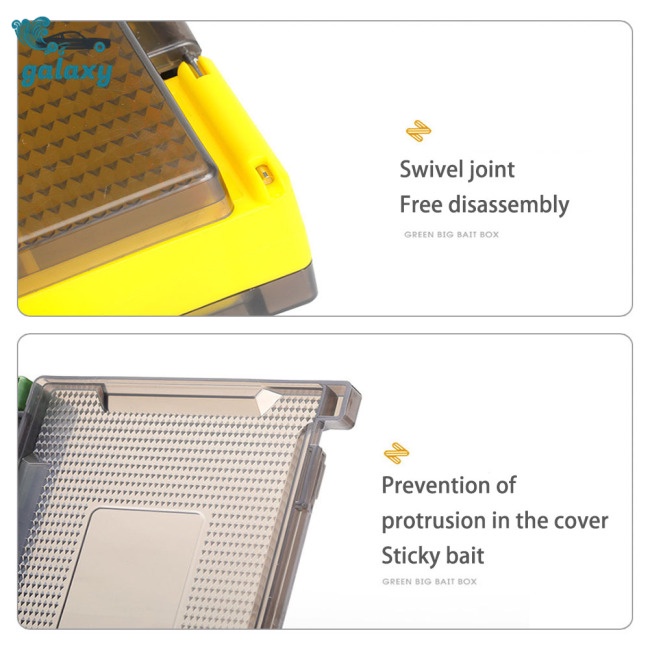 Galaxy Hộp Đựng Mồi Câu Cá Hai Mặt Có Tay Cầm Tiện Lợi