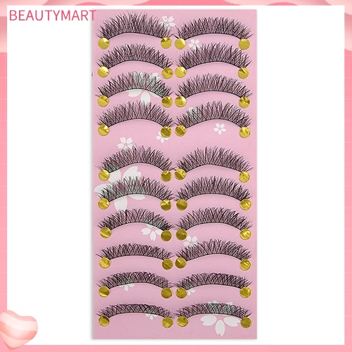 Bộ 10 Cặp Lông Mi Giả Dày Tự Nhiên Trang Điểm Xinh Đẹp