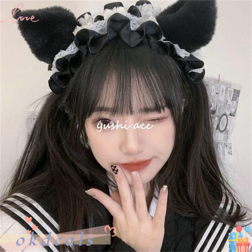 Băng Đô Tai Mèo Ren Đen Hóa Trang