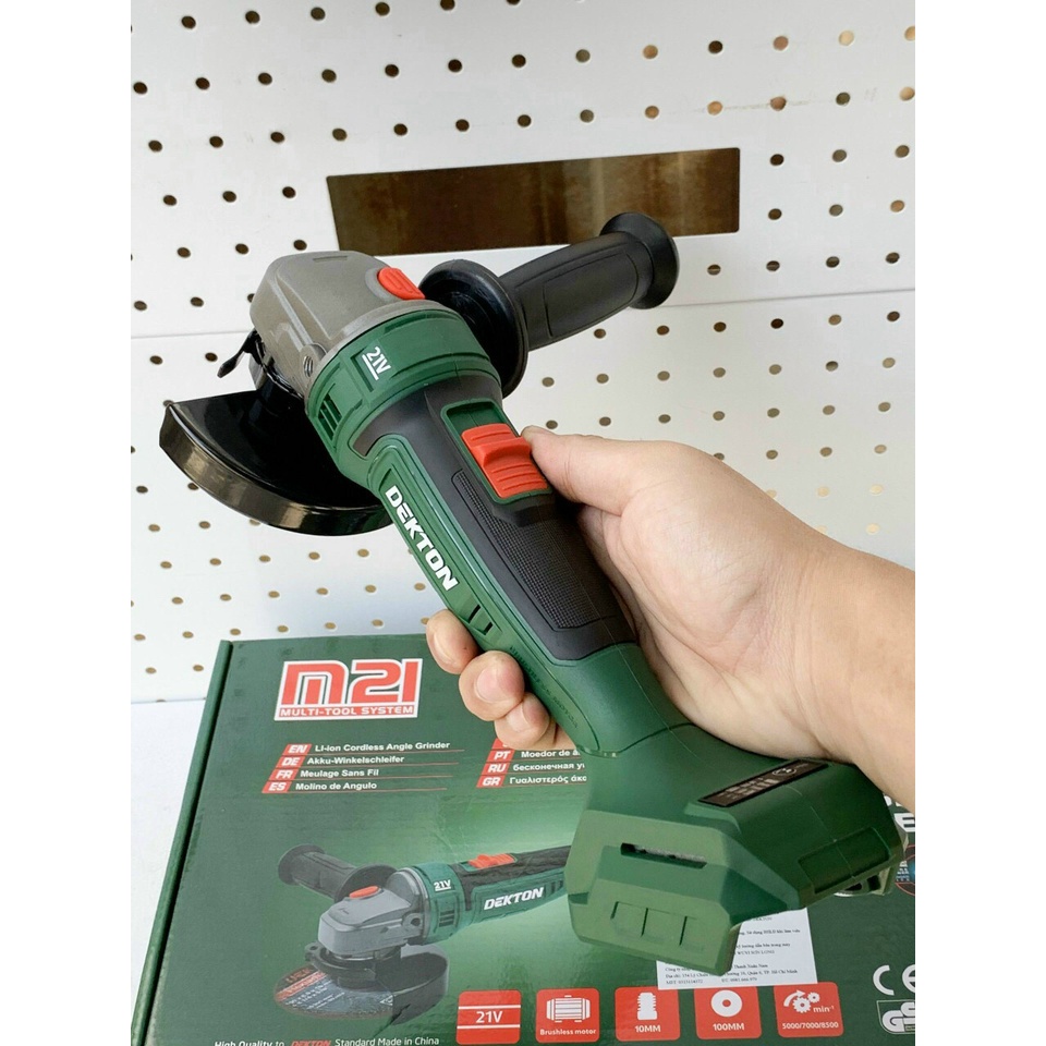 Máy Mài Compact Dùng Pin Dekton 100mm /KHÔNG CHỔI THAN M21-AG100CP / Chân Pin Phổ Thông DL CHUYÊN MÁY MÓC