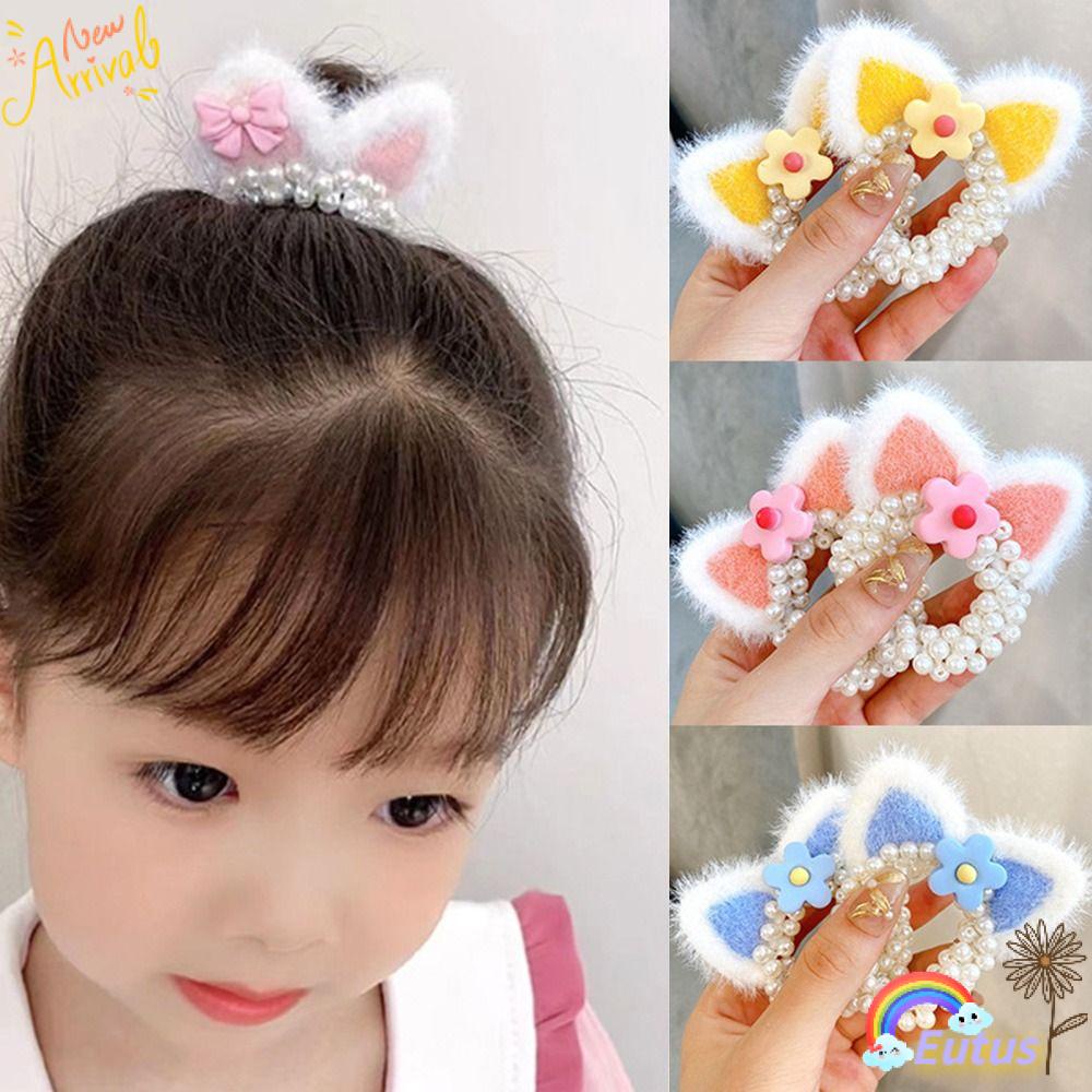 EUCA Set 4 Dây Cột Tóc Tai Thỏ Thời Trang Cho Bé