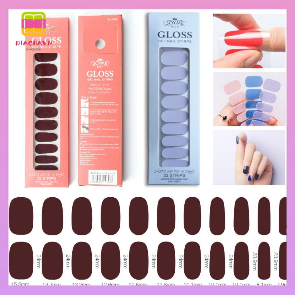 DIACHAVN Set 22 Miếng Dán Móng Tay Tự Dính Lâu Trôi DIY Dành Cho Nữ