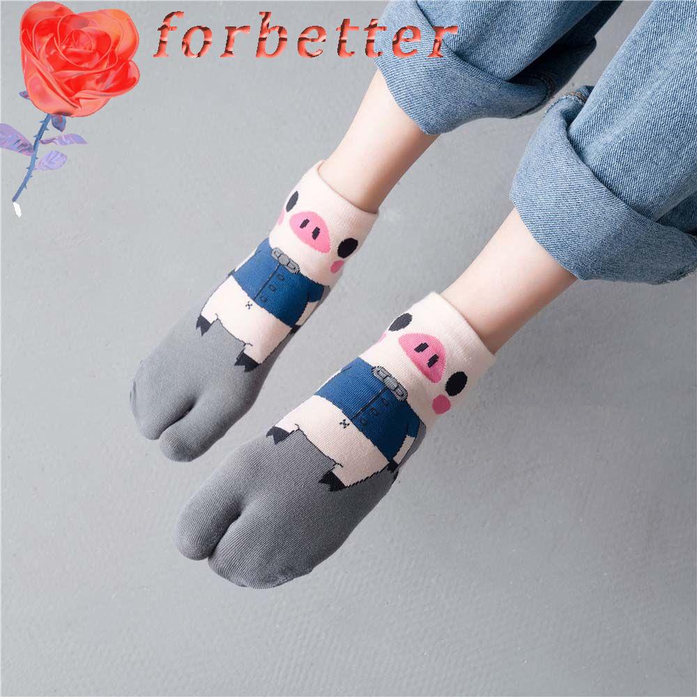 FORBETTER Vớ Cotton Xỏ Ngón Thời Trang Dành Cho Nữ