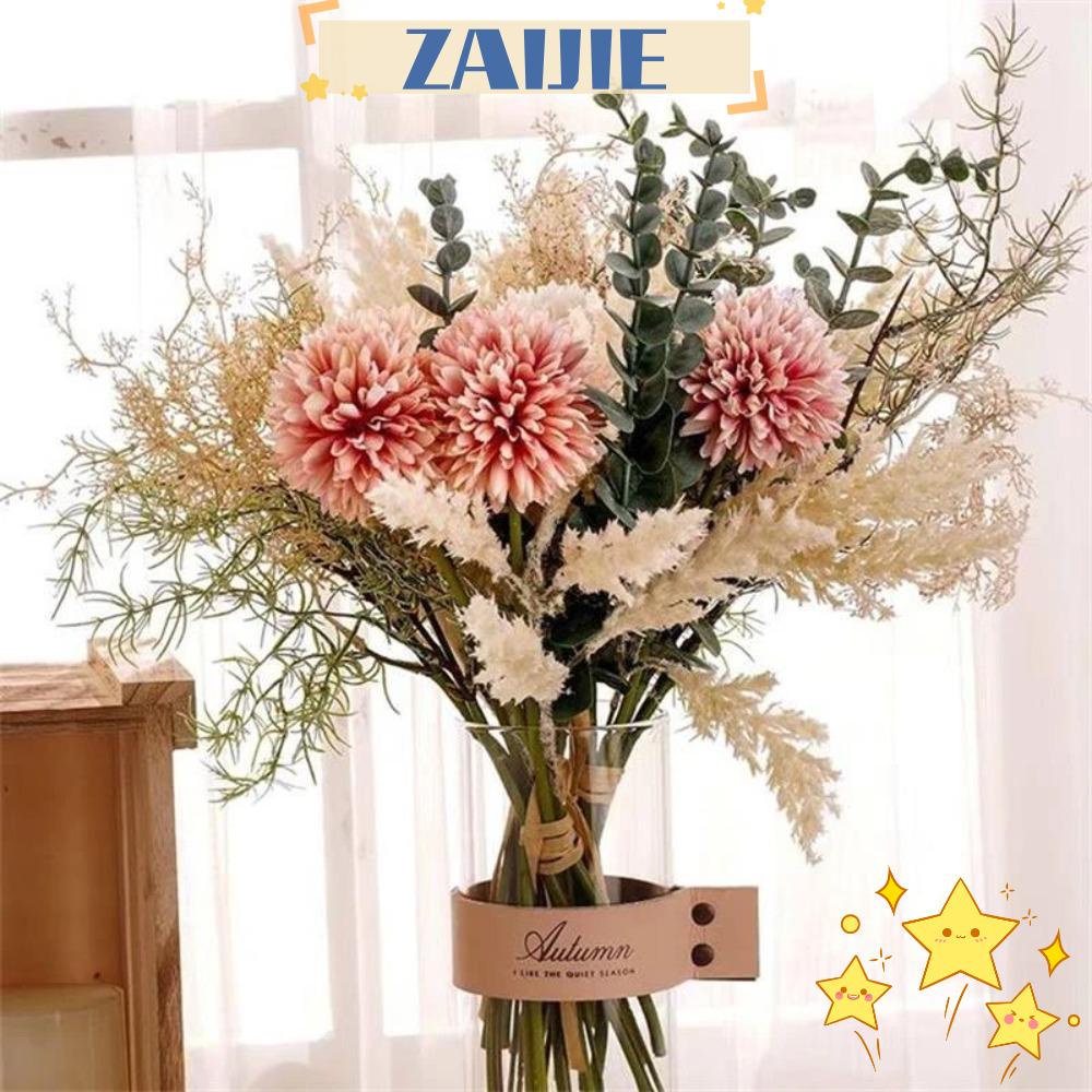 Bó Hoa Cỏ Pampas 24 Pampas Nhiều Màu Kích Thước 38cm Độc Đáo Trang Trí Bàn Làm Việc