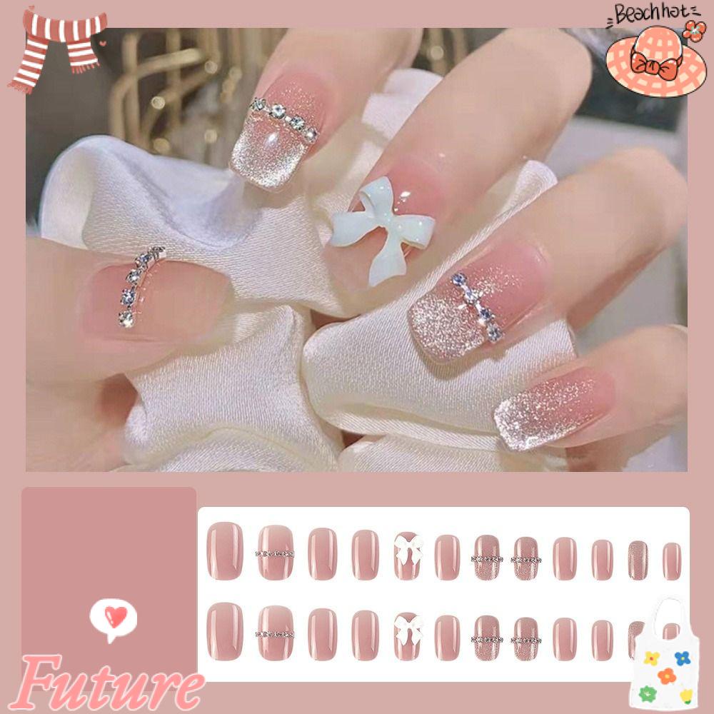 FUTURE Bộ Móng Tay Giả Che Phủ Toàn Diện Phong Cách Pháp DIY