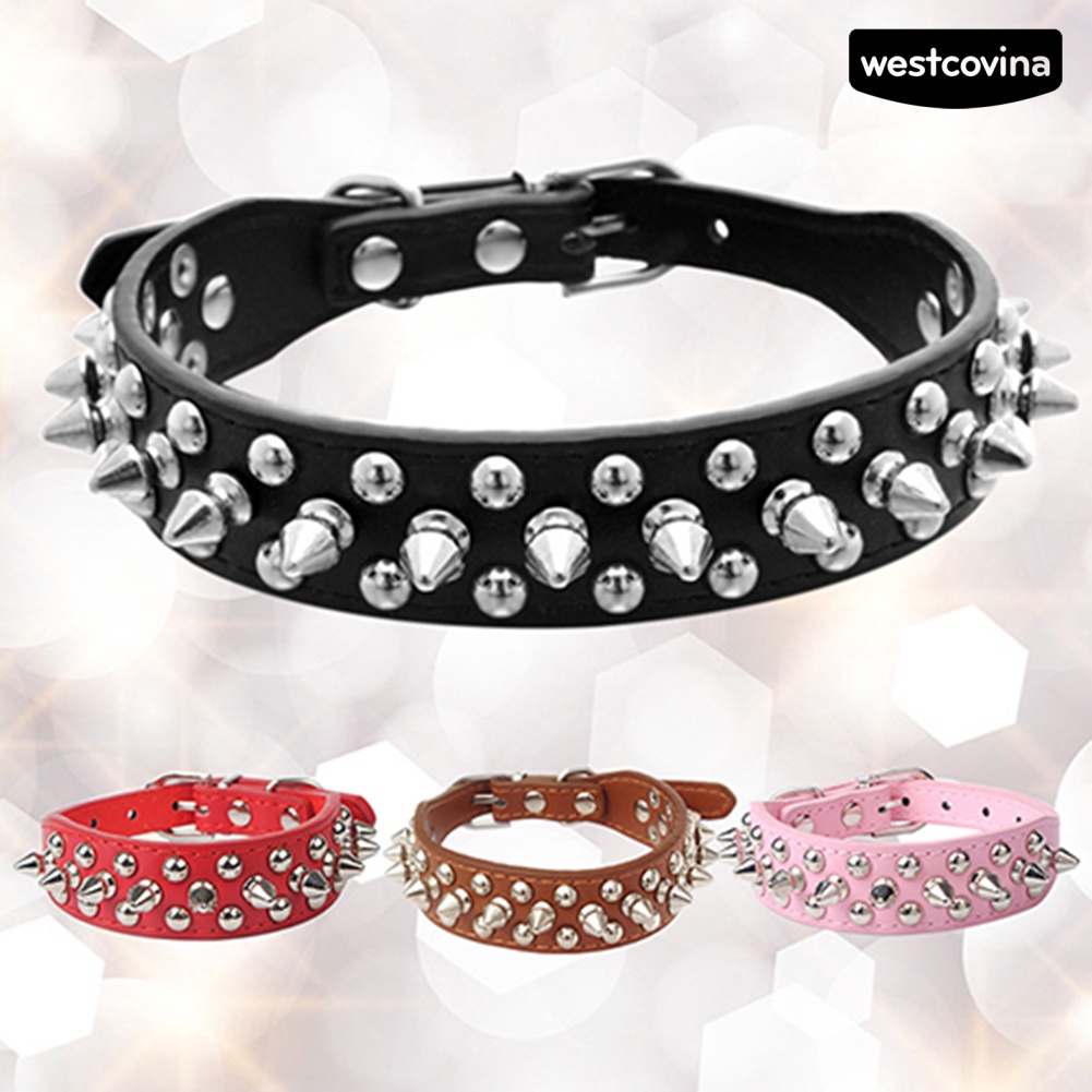[COD]♞Vòng Cổ Đinh BằNg Da Cho Thú Cưng