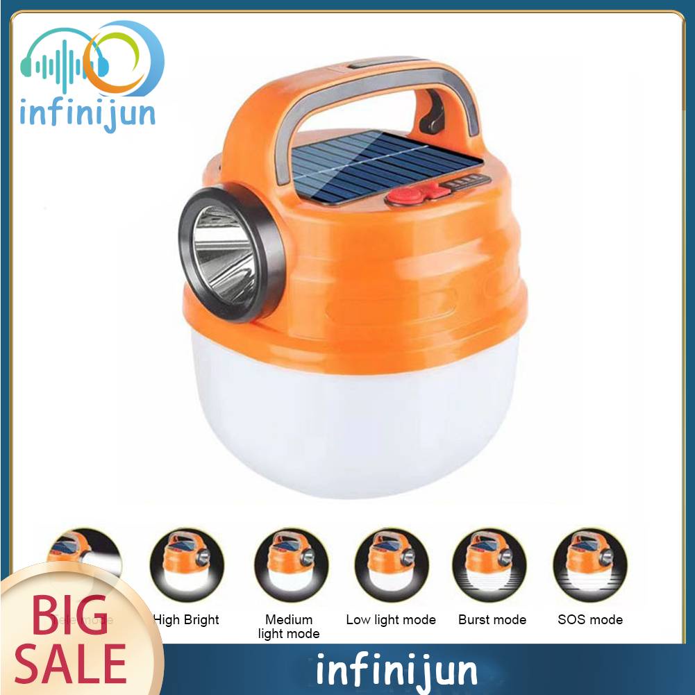 Bóng Đèn Cắm Trại Sử Dụng Năng Lượng Mặt Trời 6 Chế Độ
