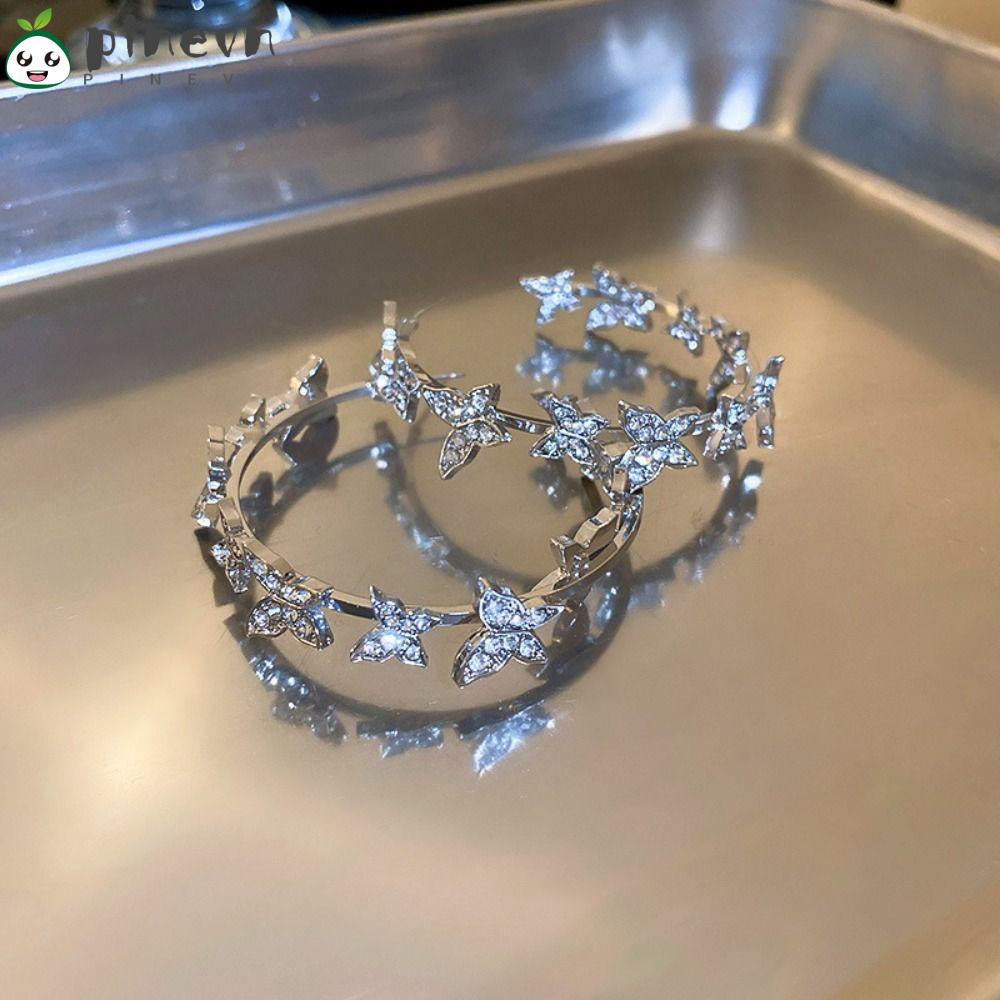 PINEVN Khuyên Tai Đính Đá Phong Cách Hàn Quốc