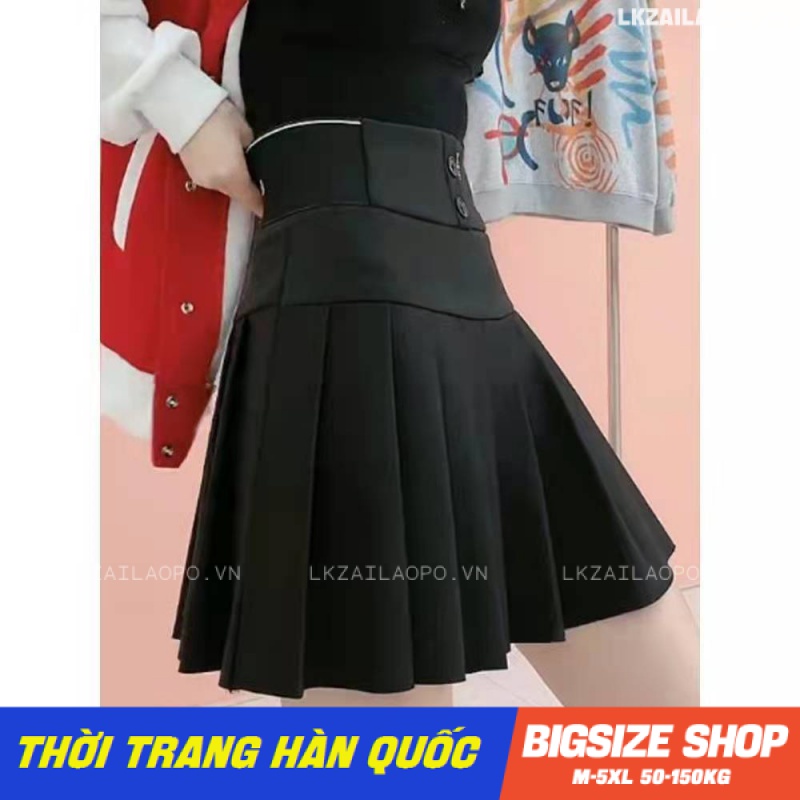 Chân váy xếp ly tennis ngắn Bigsize chân váy nữ lưng cao cạp cao chữ a mùa hè Phong cách Hàn Quốc Thời Trang tiểu thư cá tính xinh đẹp cho người mập béo