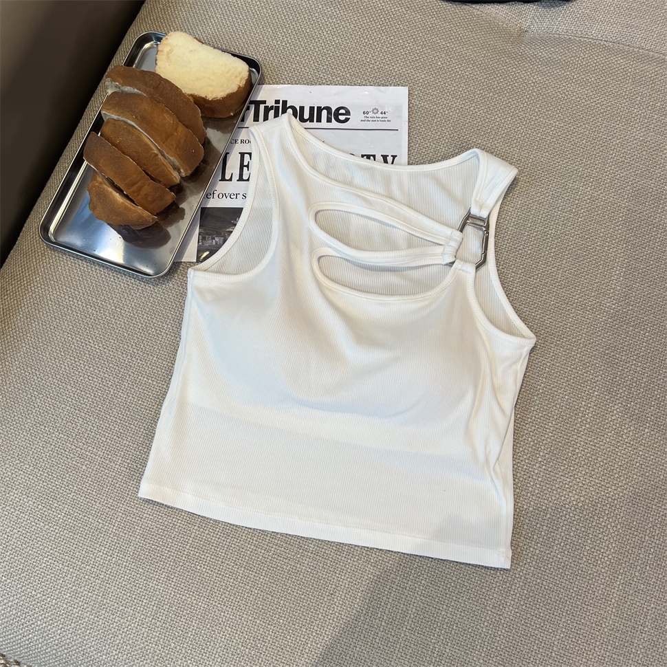 Áo Croptop Hai Dây Màu Sắc Trơn Phong Cách Hàn Quốc Quyến Rũ Cho Nữ