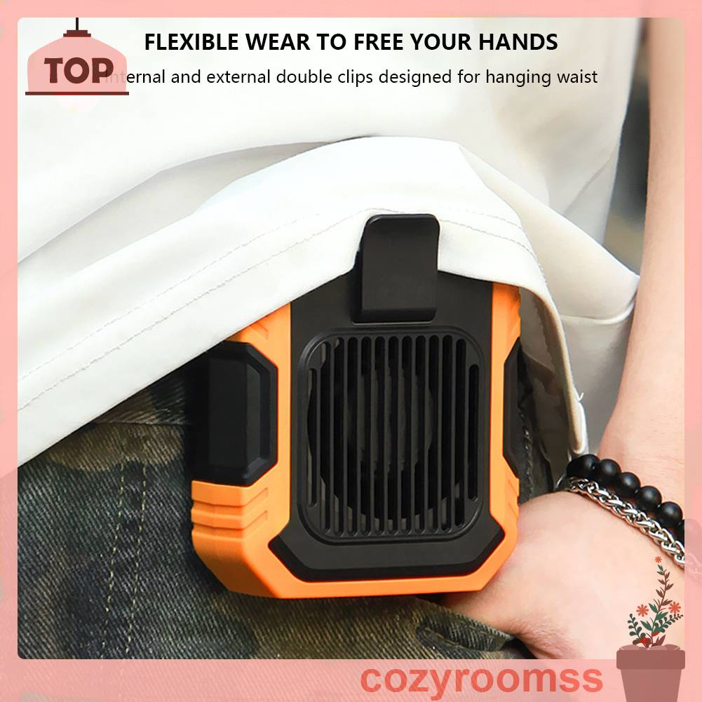 Quạt Làm Mát Đeo Thắt Lưng 3 Tốc Độ 4000mAh Sạc Cổng USB Dùng Ngoài Trời