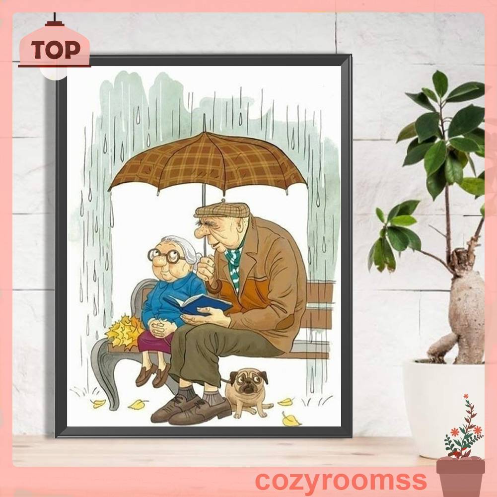 Bộ Tranh Đính Đá 5D Họa Tiết Cặp Đôi Dễ Thương Độc Đáo DIY Dùng Trang Trí Nhà Cửa