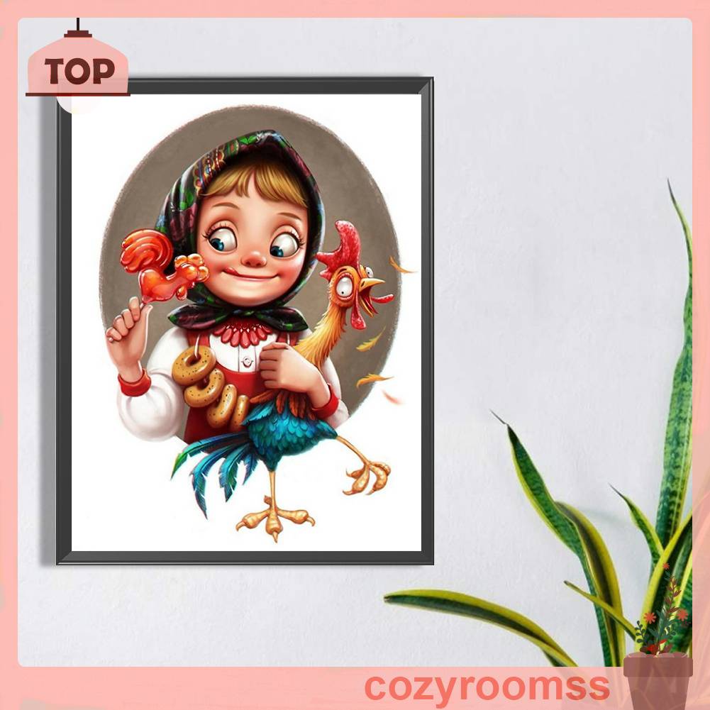 Bộ Tranh Đính Đá 5D Tự Làm Toàn Diện Hình Cô Gái Trang Trí Nhà Cửa