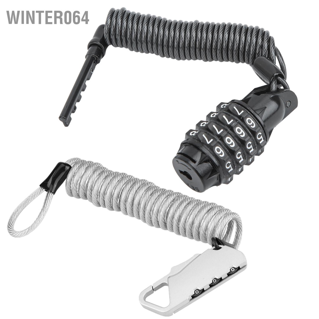 Winter064 Mũ bảo hiểm xe máy đa năng Khóa &amp; mã cáp kết hợp PIN Carabiner