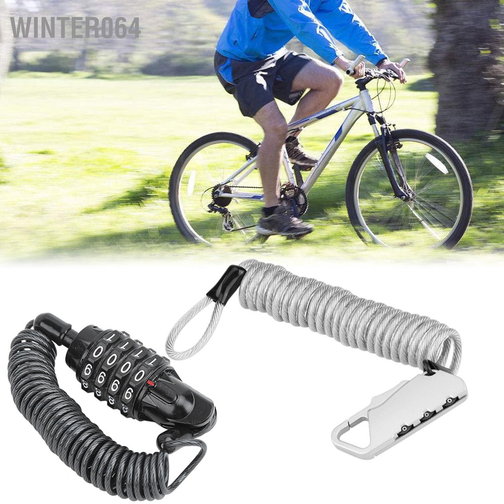 Winter064 Mũ bảo hiểm xe máy đa năng Khóa &amp; mã cáp kết hợp PIN Carabiner