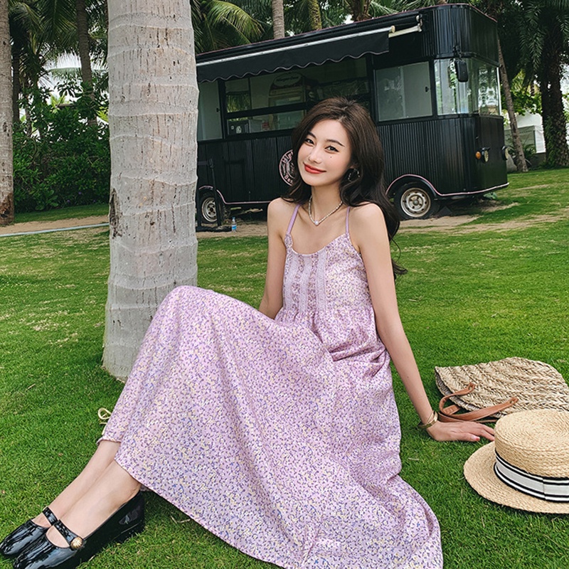 Đầm Hoa Hồng Hở Lưng Kiểu Pháp Ngọt Ngào Cho Nữ