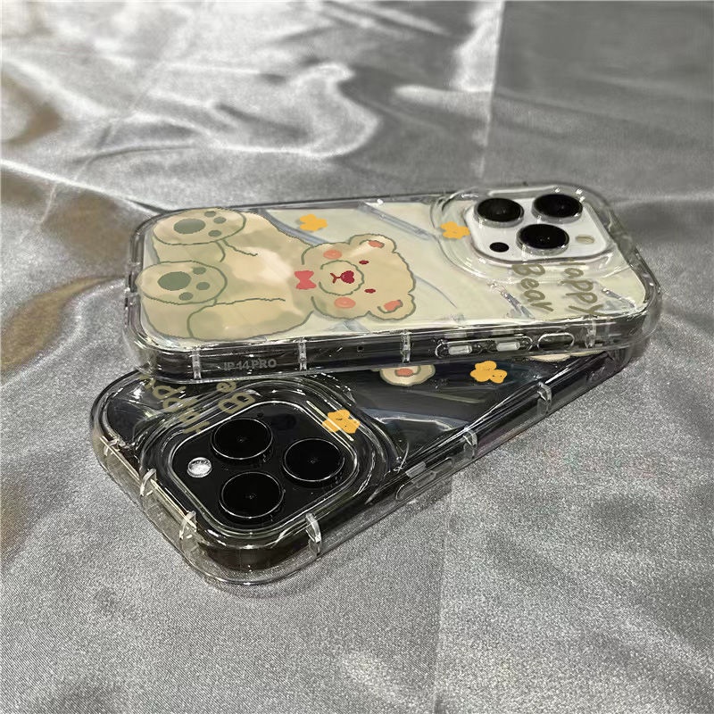 Ốp điện thoại iPhone14promax gấu dễ thương Ốp mềm 1312/11 táo dễ thương 7/8plus trong suốt xr/sins STI1