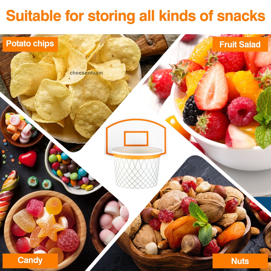 Bộ 50 Cốc Đựng Kem 9 oz Dùng Một Lần Họa Tiết Bóng Rổ Độc Đáo