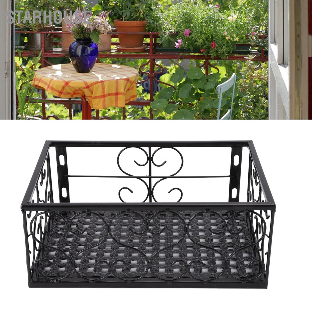 StarHouse Ban Công Chậu Hoa Đứng Sắt Dày Trang Trí Hiên Lan Can Kệ Với Người Giữ Cho Bệ Cửa Sổ