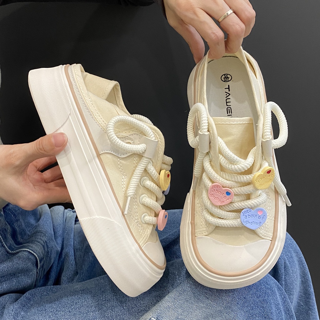 Giày Thể Thao Vải Bạt Thời Trang Hàn Cho Nữ  giày nữ giày thể thao  nữ giày sneaker Giày màu hồng