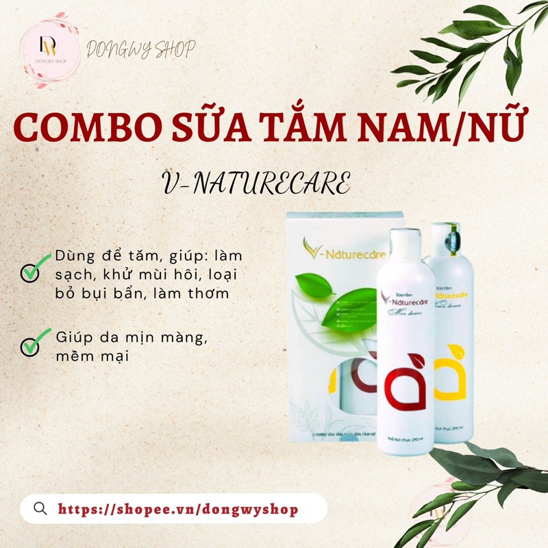 Combo sữa tắm nam, nữ V-NATURECARE